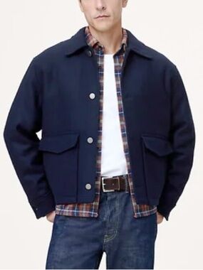 NWT - Banana Republic Men’s Navy Wool-Blend Utility Jacket